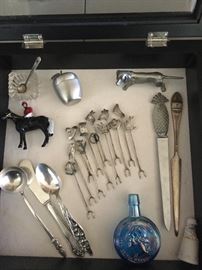 Sterling flatware, Sterling Southwest  hors d’oeuvres  forks, pewter pieces