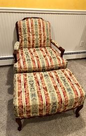 Upholstered chair with ottoman by Sherrill
