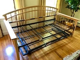 Daybed With trundle and wonderful linens specifically made for the bed.