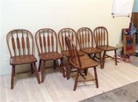3 Pairs Of Slatback Chairs