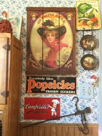 Miners hook, metal signs in many places