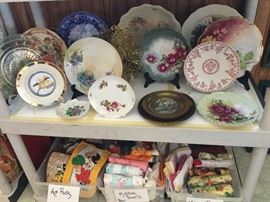 Plates, and this is only a fraction, some lovely antique ones with the collector versions