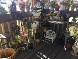 Sweet garden table and chairs, plants