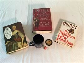 3 Hardback Books, Mug, Pins     https://ctbids.com/#!/description/share/26629