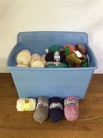 Large Tub Assorted Wool Yarn   https://ctbids.com/#!/description/share/26911