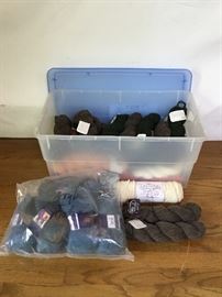 Tub of Wool/Mohair and Acrylic/Mohair Yarn https://ctbids.com/#!/description/share/26912
