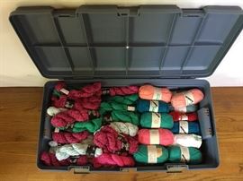 Large Rubbermaid Full of Cotton Yarn     https://ctbids.com/#!/description/share/26921