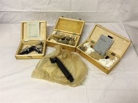 Assorted Microscope Parts in 3 Wooden Boxes          https://ctbids.com/#!/description/share/28558