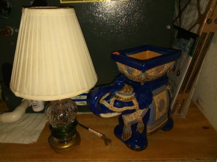 Small accent  items
 elephant $20 and lamp $10
