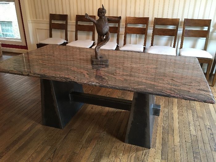 Custom Made Marble Top Dining Table by Bill Johnson