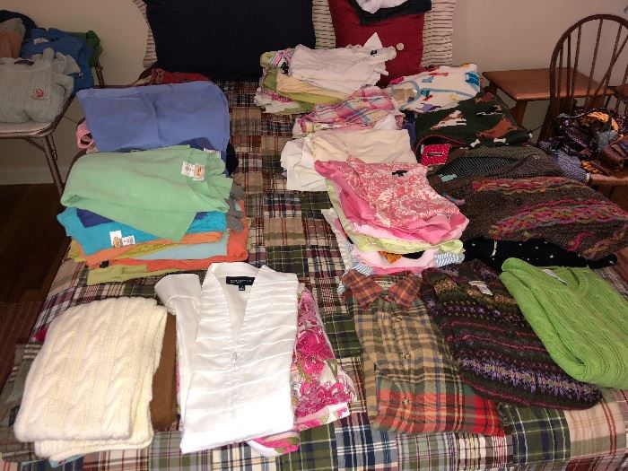 Fantastic collection of Woman's and Men's designer clothes, Brooks Bothers, Polo, Vineyard Vines....