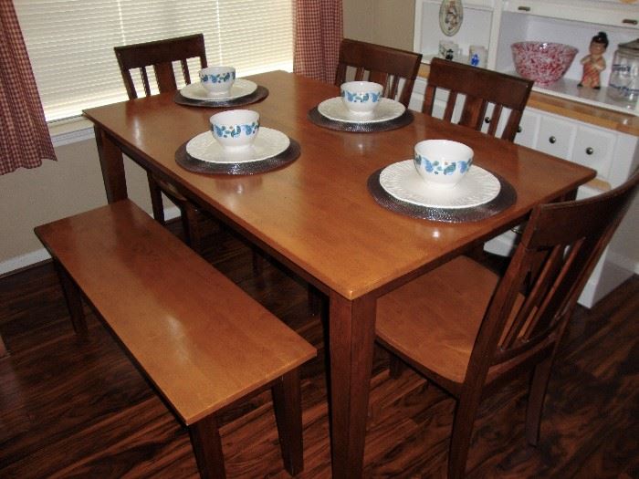 MODERN DINING SET - 4 CHAIRS and ONE BENCH
