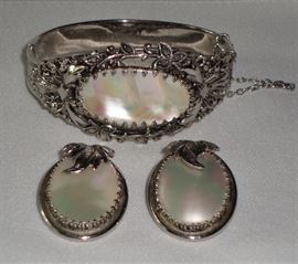 VINTAGE WHITING AND DAVIS BRACELET & EARRINGS