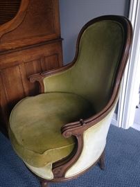 Antique green Victorian chair