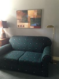Love seat and contemporary art