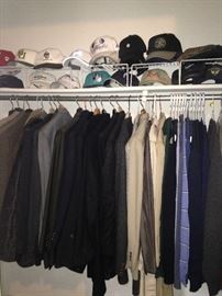 Suits, jackets, and ball caps