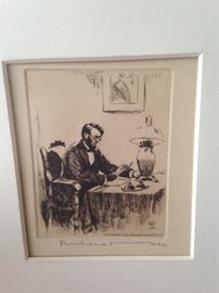 Pen and ink of Abraham Lincoln