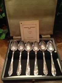 Set of 6 sterling demitasse spoons - Sheffield (1892) - from Thomas Wilkes Ltd. Antiques  Gifts of Salado, Texas