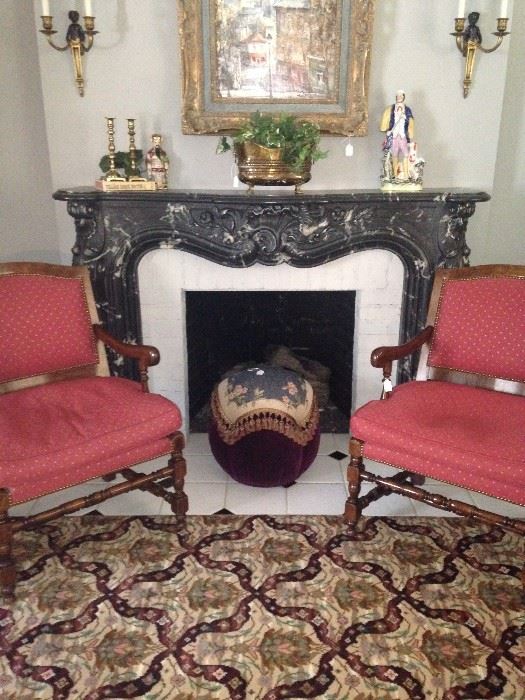 Matching fireside upholstered chairs