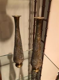 Brass Neoclassical brass Vases