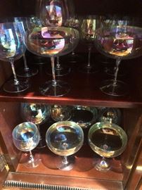 Bubble, Iridescent, Aurora Borealis  Crystal Bars Glasses, Water, Wines, Champagnes