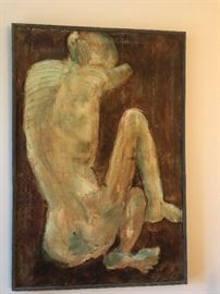 Mid Century Classic Original Nude Painted By Harry Gold 