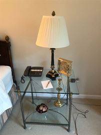 Glass and metal Side table