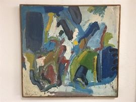 Early 1960's Modernist Oil Painting from a San Francisco Artist. 