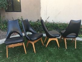 Set of four Mid-Century Modern vintage dining  chairs designed or inspired by Adrian Pearsall