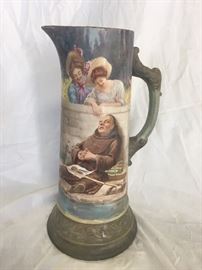 Large hand painted pitcher