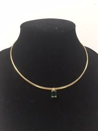 14K Gold & Emerald Necklace