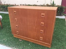 Vintage Teak 4 Drawer Chest 