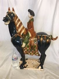 Large Chinese Tang style Horse and Rider