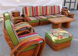 Outstanding 1940’s Vintage 10 piece 4 -Strand Rattan Set