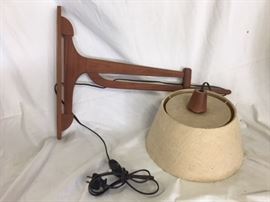 Danish Modern Teak Wall Swag Lamp