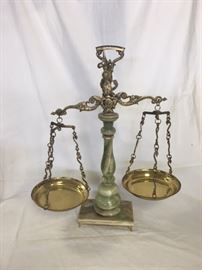 Decorative Brass and Onyx Scale