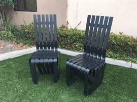 Pair of Signed Frank Gehry "High Sticking" Chairs
