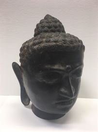 A Vintage or Antique Bronze Buddha Head