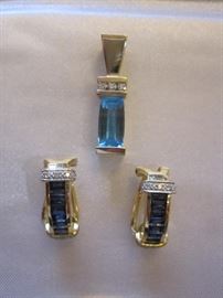 Matching earrings and pendant.