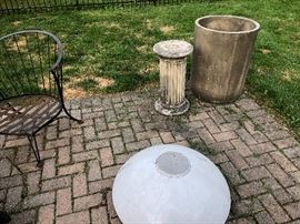 Pair low white pots
$175 each / $350
Pair Stone planters
$220 each / $440
Antique Stone pillar / gorgeous patina
$250 ( very very heavy )