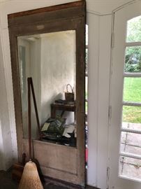 $400 antique mirror / door 
Beveled, patinad glass 