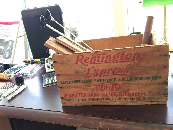Old ammo box and gun cleaning supplies