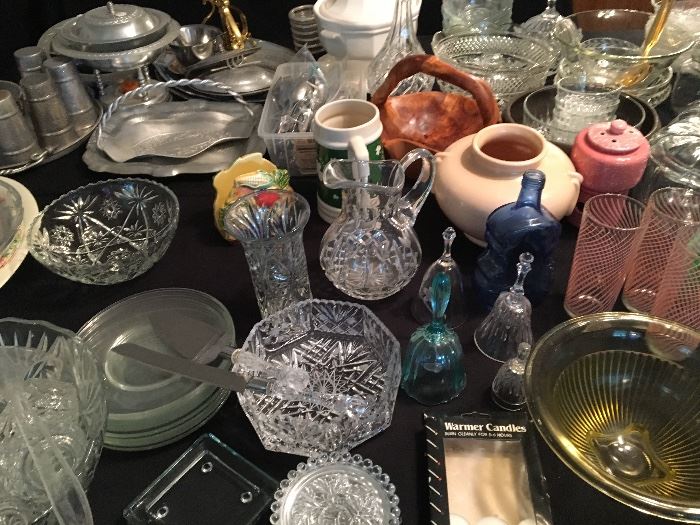 More glassware, pottery, and aluminum