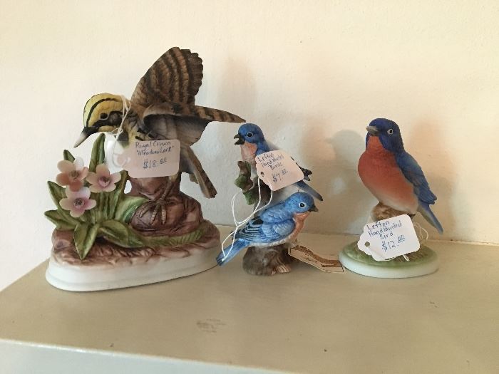 A few of the collectable bird figurines
