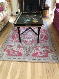 Beautiful and perfect hand painted floral tray table