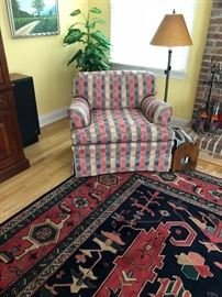 Excellent skirted and comfortable large chair 