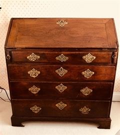 Anitique secretary with (4) drawers and brass hardware
