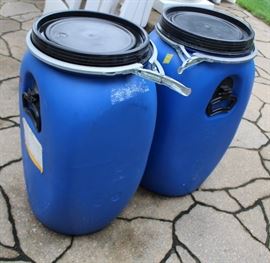 These are two rain barrels
