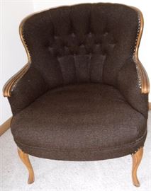 Tuft back French provincial occasional chair
