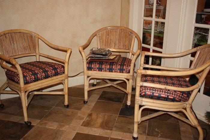 Rattan side chairs